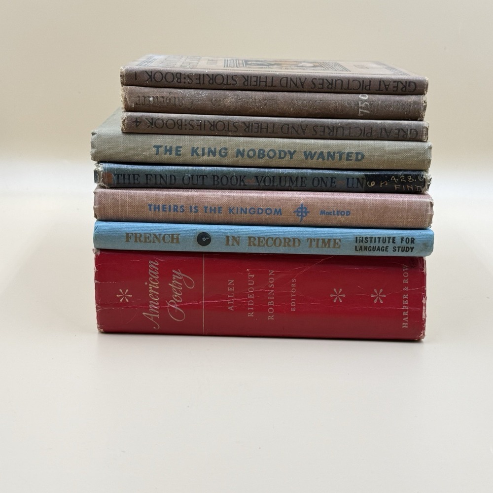 Antique Book Lot of‎ 8 Vintage Hardcover Decor Bookshelf Study Decor Poetry